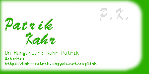 patrik kahr business card